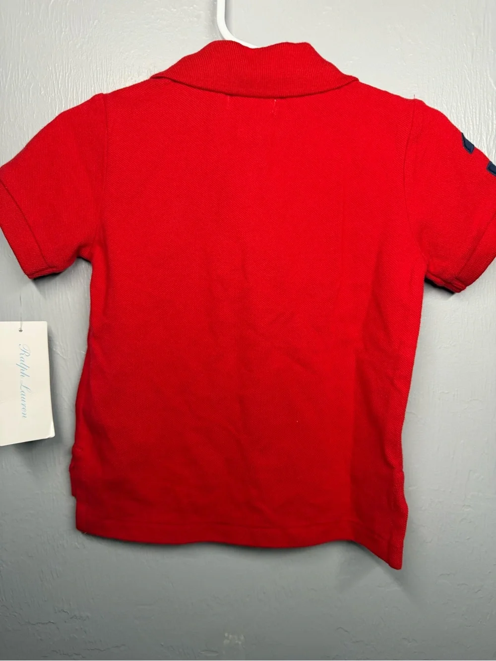 Ralph Lauren Boys Red Polo with Navy Embroidered Pony